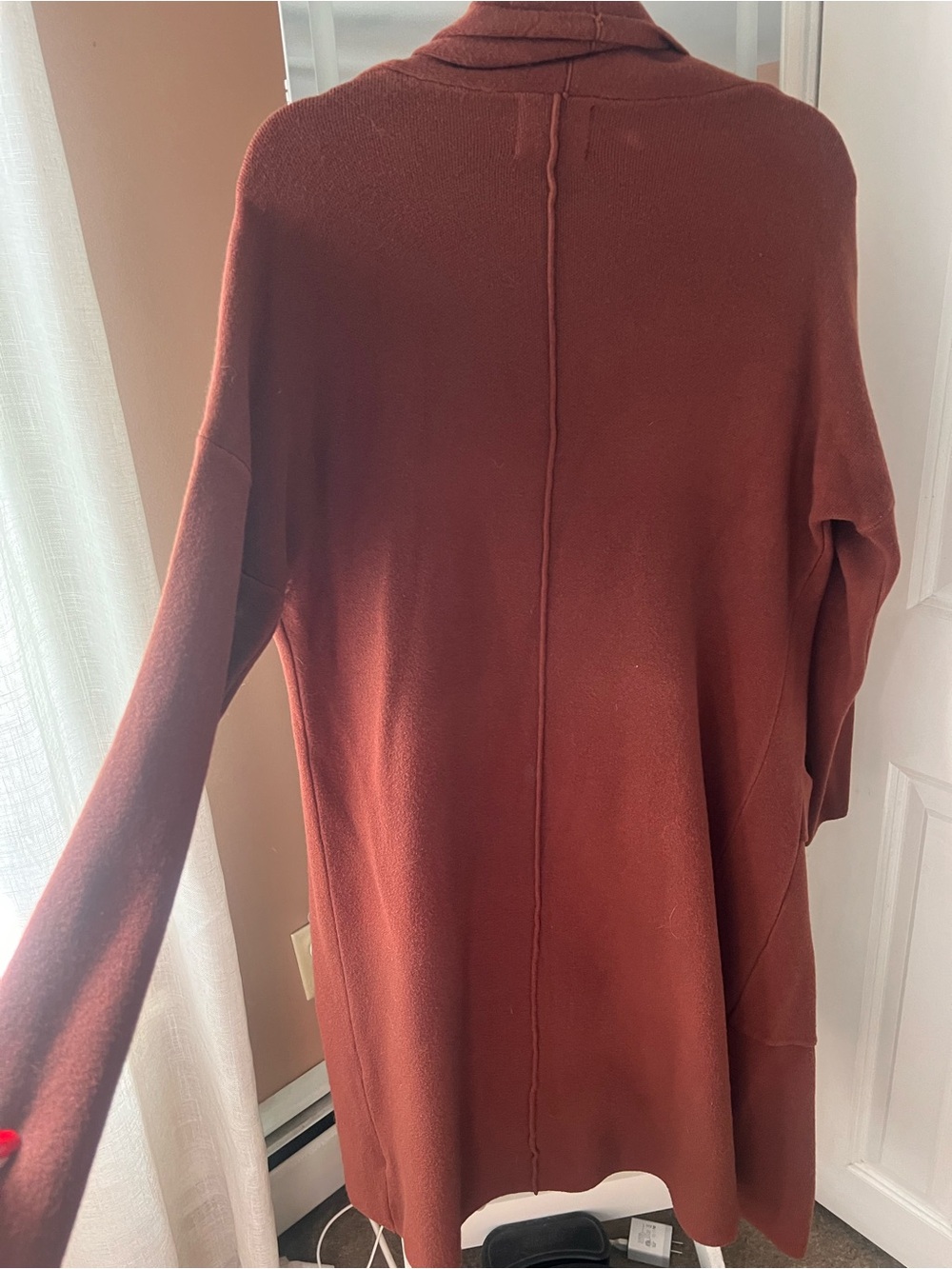 Twelfth Long Drape Cardigan - Rust - Picture 2 of 5